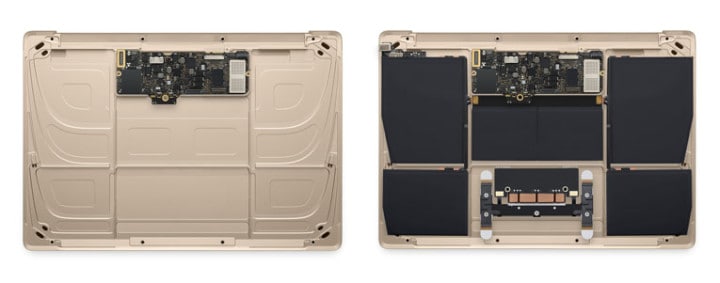 Vista interna della nuova Logic Unit e del corpo batteria - Macbook 2015 - Featured - sopralerighe.it